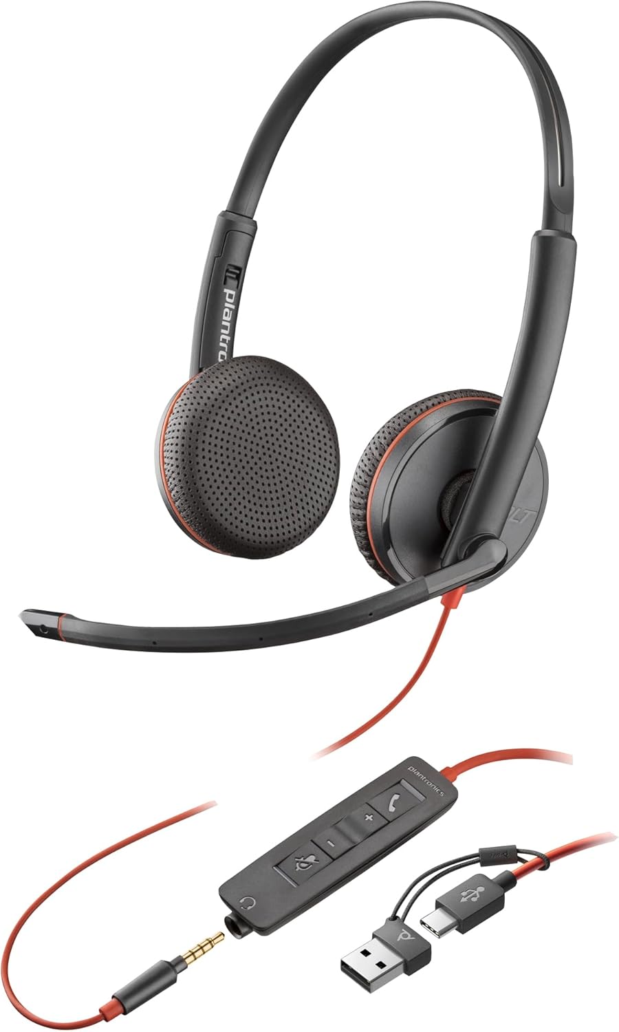 Plantronics Blackwire C3225 USB-C + USB-C/A-Adapter 8X229A6