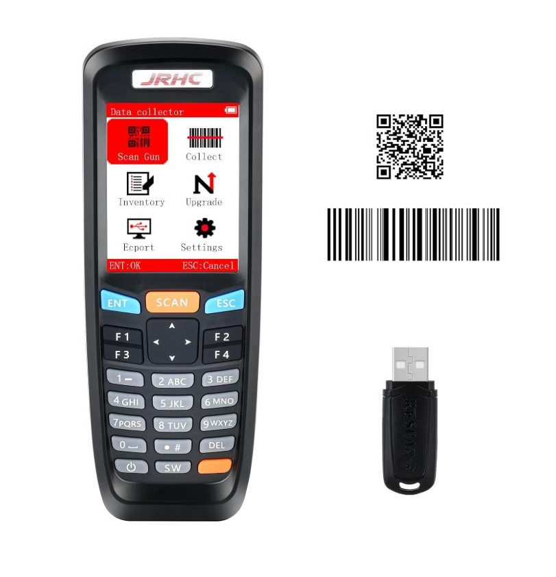 JRHC S-6606T 2D Inventar Barcode-Scanner und Sammler mit 2.4GHz Wireless USB Empfänger