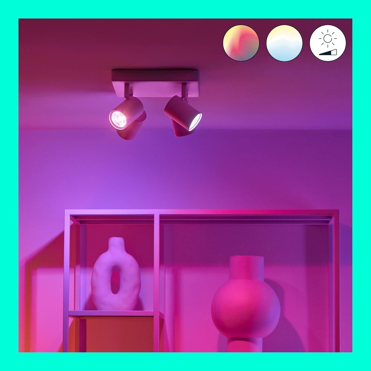 WIZ LED 4er Wand- und Deckenspot Deckenleuchte Wandleuchte weiß 4x 5W