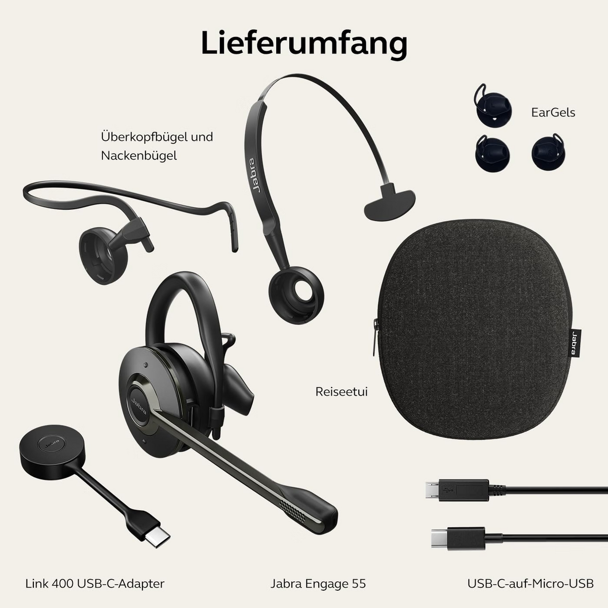 Jabra Engage 55 UC Convertible USB-C Headset 9555-430-111