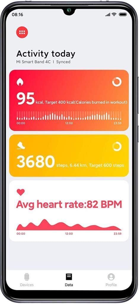 XIAOMI Aktivitäts-Tracker Mi Smart Band 4c Fitnessarmband Touchscreen HMSH01GE