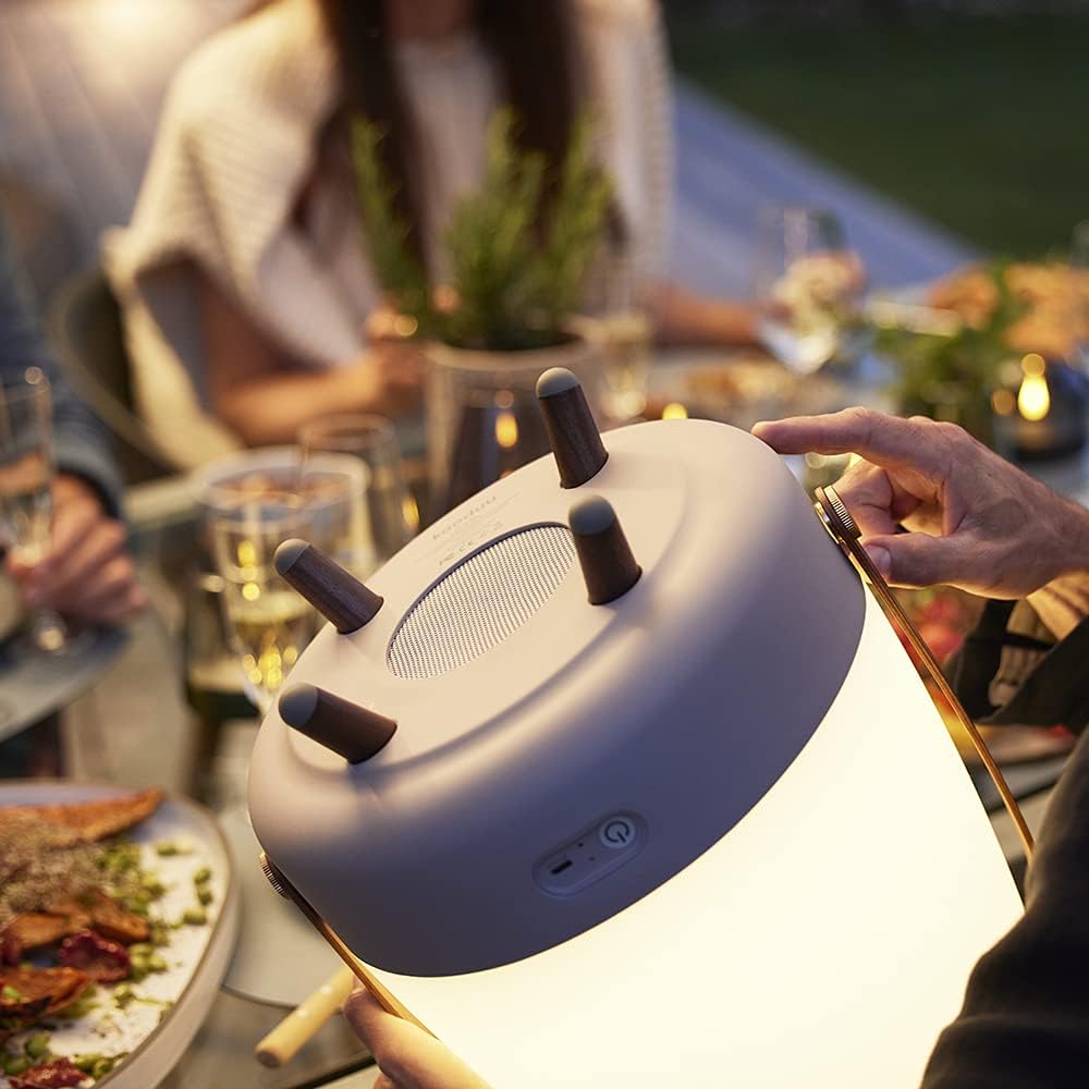 Kooduu Lite-Up Play - Design LED-Licht und Bluetooth-Lautsprecher Innovatives Stimmungslicht mit Zusatznutzen - Beleuchtung, Bluetooth-Speaker & Dekoration durch Dänisches Design - 29x40cm - Earth