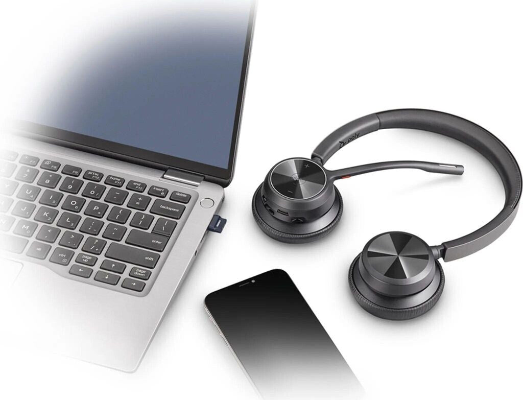 Plantronics Voyager 4320 UC MS USB-C Headset MIT Ladestation
