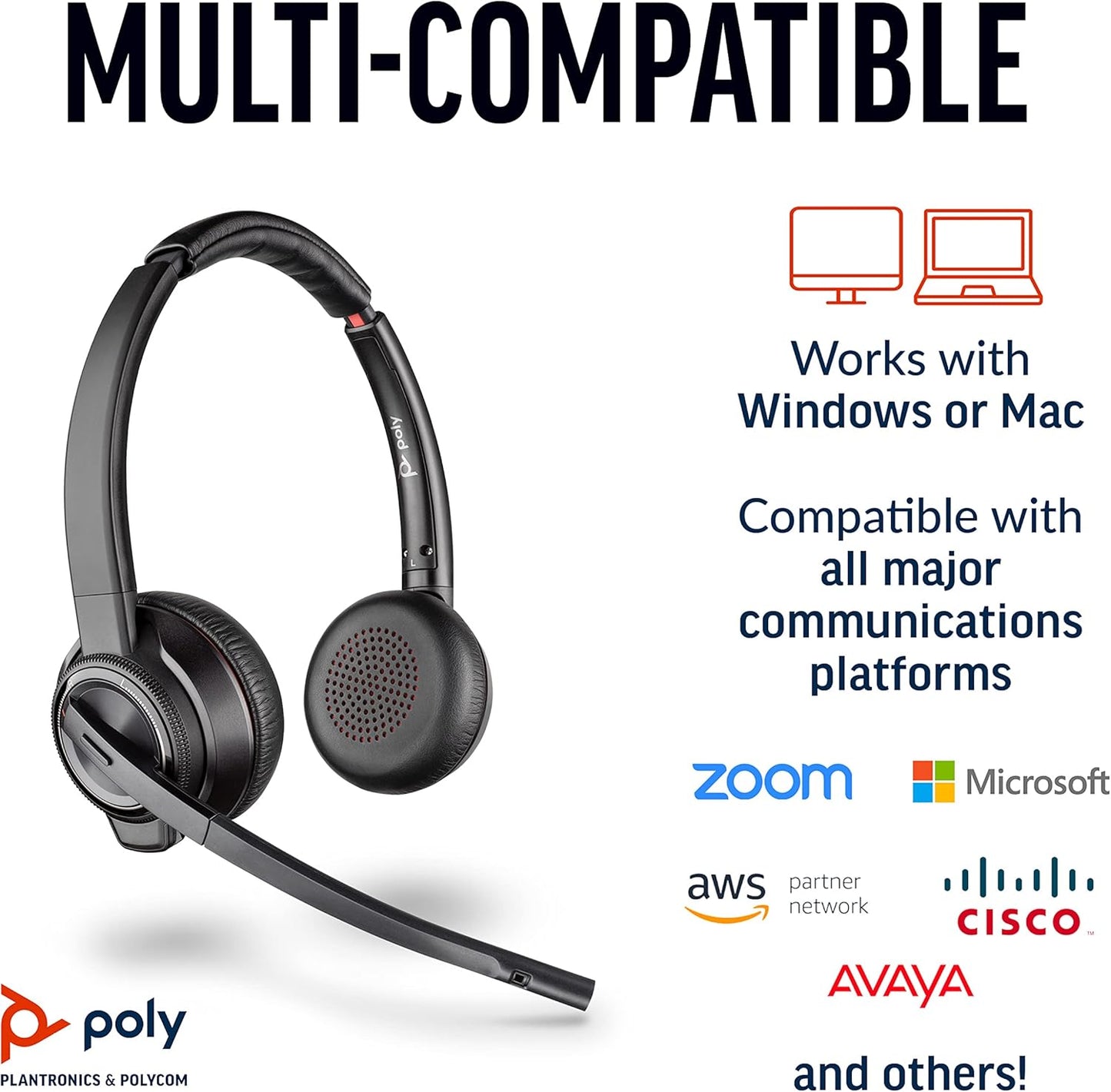 Plantronics- Poly 8220-M UC MS Stereo USB-C D200-M Mit Ladestation 209814-02