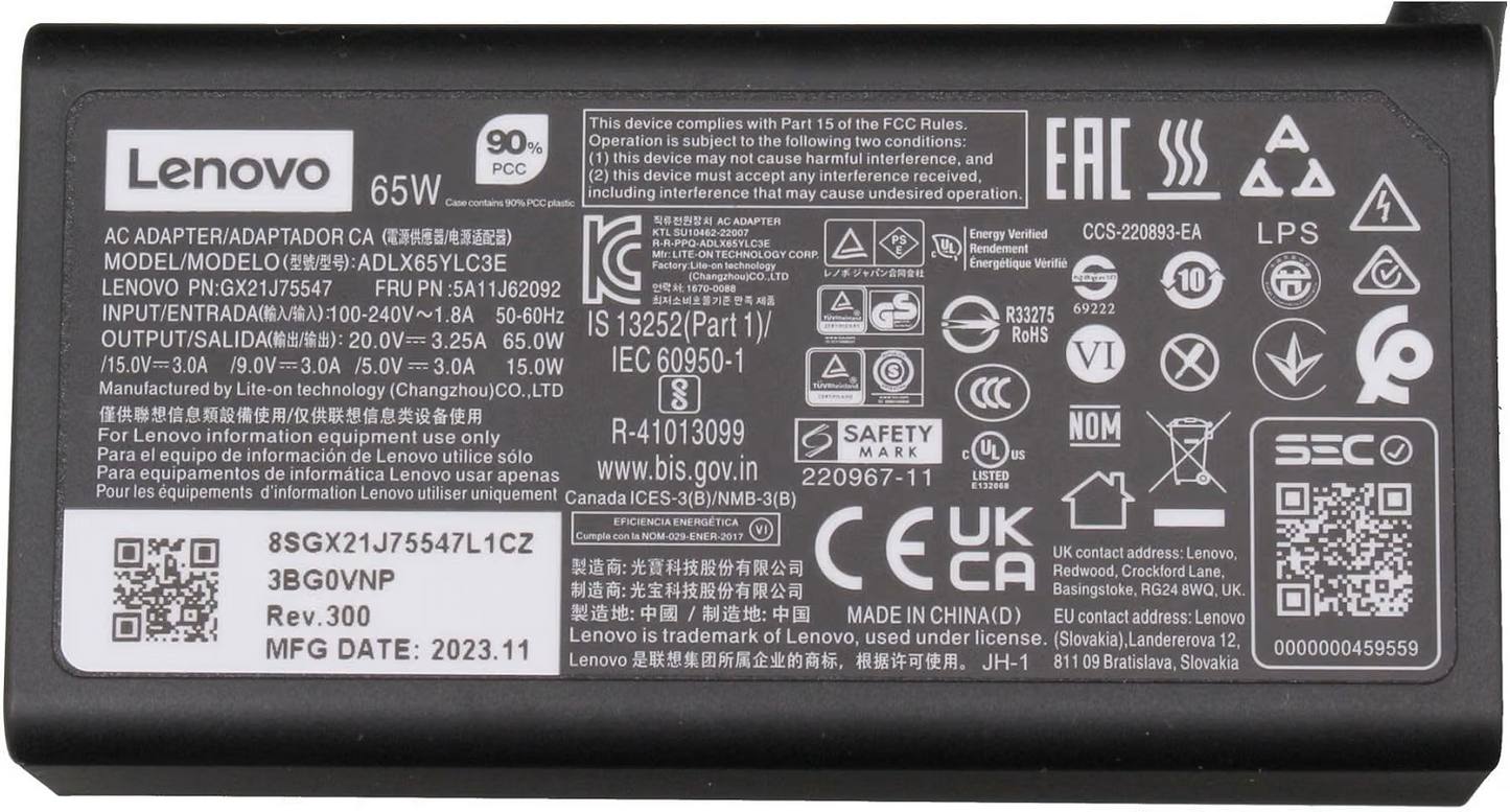 LENOVO 65W USB-C Netzteil GX21J75547