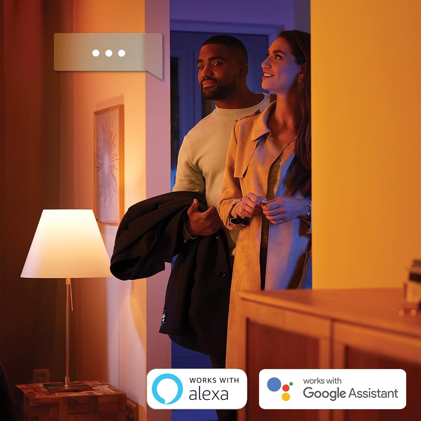 Philips Hue White Ambiance Adore 3er Deckenspots rund, silber 3x250lm inkl. Dimmschalter, Bad-Beleuchtung, dimmbar, steuerbar via App, kompatibel mit Amazon Alexa (Echo, Echo Dot)