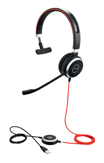 Jabra Evolve 40 MS Mono Headset USB-A Cable with Controller HSC017 6393-823-109
