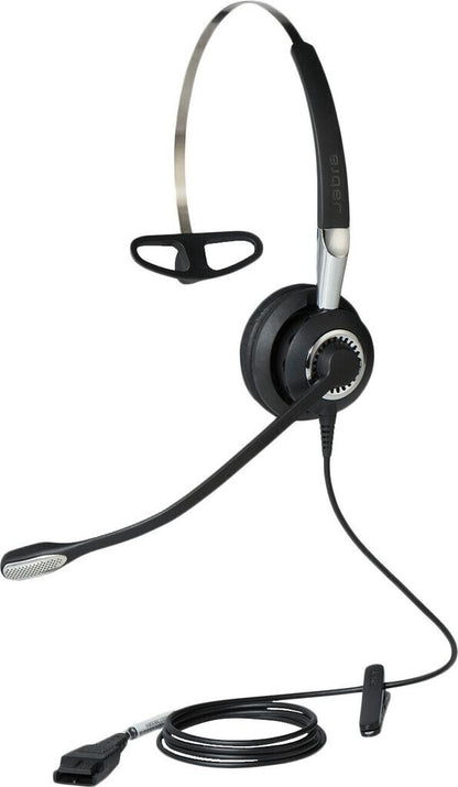 Jabra Biz 2400 II QD On-Ear Mono 3 in 1 Headset mit Schnelltrennkupplung - Leichtgewichtiger Noise Cancelling Kabel-Kopfhörer mit HD Voice und weichem Kopfpolster für Tischtelefone  - 2486-820-209
