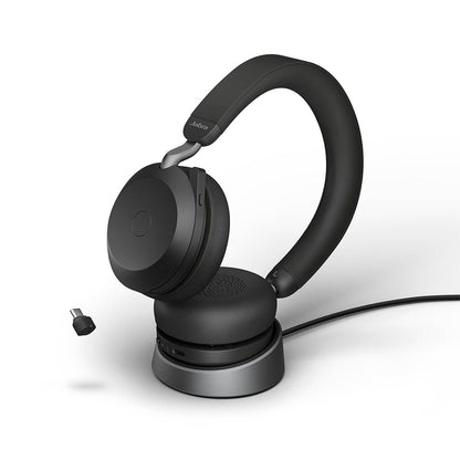 Jabra Evolve2 75 MS Stereo USB-C Headset mit Ladestation Link380c Schwarz 27599-999-889