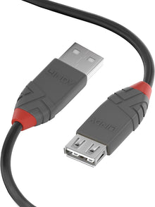LINDY 1m USB 2.0 Typ A Verlängerungskabel Anthrazit 36702