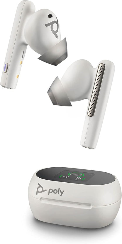 Poly Voyager Free 60+ UC MS Teams USB-C in Weiß In Ear Kopfhörer mit Geräuschunterdrückung