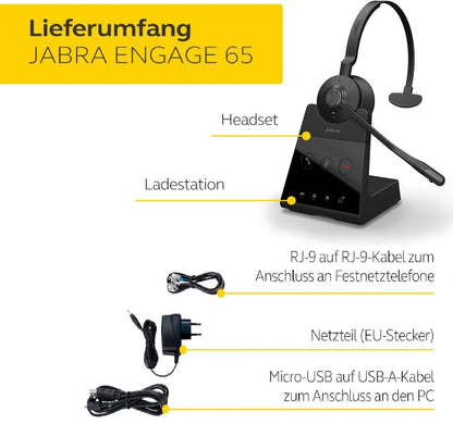 Jabra Engage 65 Mono On-Ear Dect Headset mit Basisstation 9553-553-111