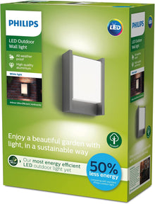 Philips Arbour ultraeffiziente Wandleuchte, 1x 3,8 W ,warmweiß, anthrazit, Neutralweiß