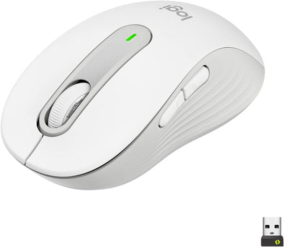 Logitech Signature M650 L Kabellose Maus - für große Hände, Leise Klicks, Anpassbare Seitentasten, Bluetooth, Kompatibilität mit mehreren Geräten - Weiß