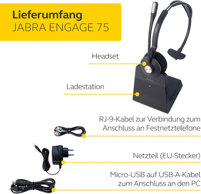 Jabra Engage 75 Mono On-Ear Dect Headset mit Basisstation 9556-583-111