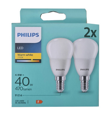 PHILIPS 2er Pack Philips LED Classic E14 Tropfenlampe | 40W Ersatz (470lm) | 2700K Warmweiß | Klar | 2er Pack