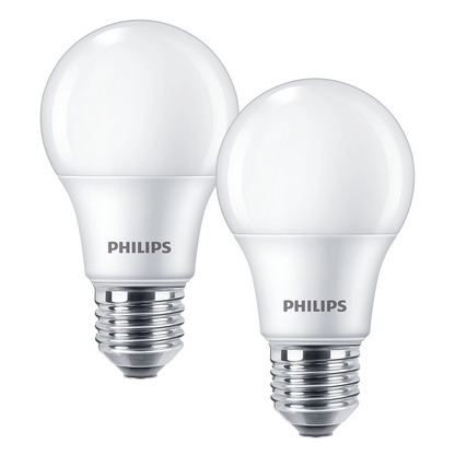 2er Pack Philips LED Classic E27 Lampe | 60W Ersatz (806lm) | 2700K Warmweiß | Matt | 2er-Pack