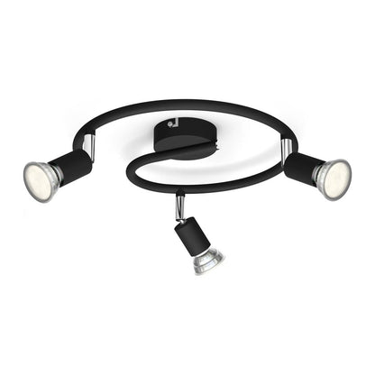 Philips LED Deckenstrahler Limbali – 3-flammiges Rondell in elegantem Schwarz