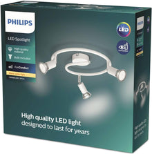 Philips LED Deckenstrahler Limbali – 3-flammiges Rondell in elegantem Weiß