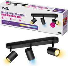 WIZ LED 3er Wand- und Deckenspot Deckenleuchte Wandleuchte Schwarz 3x 5W