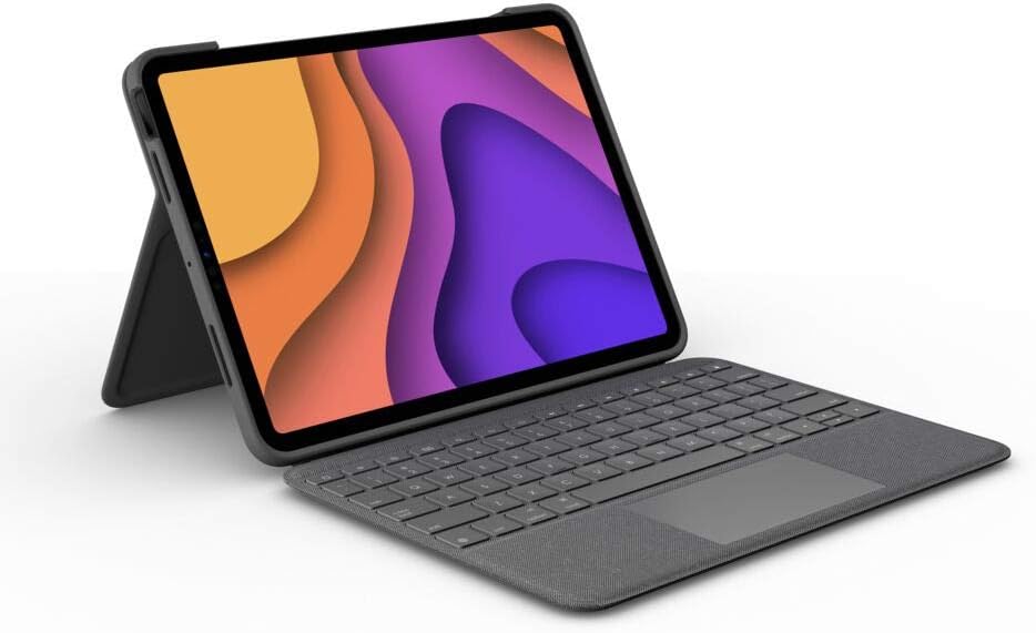 Logitech Folio Touch iPad Hülle Tastatur für iPad Air 4. Gen 5. Gen 2020, 2022, Italienisches QWERTY-Layout - Grau