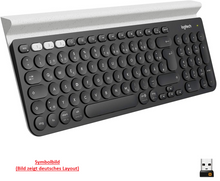 Logitech K780 Kabellose Tastatur Skandinavisches QWERTY-Layout - Dunkelgrau/Weiß