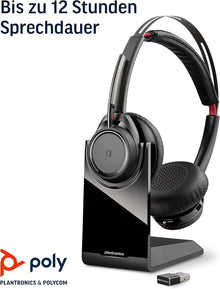 Plantronics Poly Voyager Focus UC B825-M Stereo USB-A Headset MIT Ladestation 202652-102