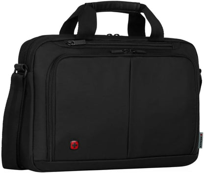 WENGER Source Laptop-Tasche zum Umhängen, Notebook bis 14 Zoll, Tabletfach bis 10 Zoll, Aktentasche, Organizer, 5 l, Damen Herren, Büro Business-Reisen Uni, Schwarz, 601064