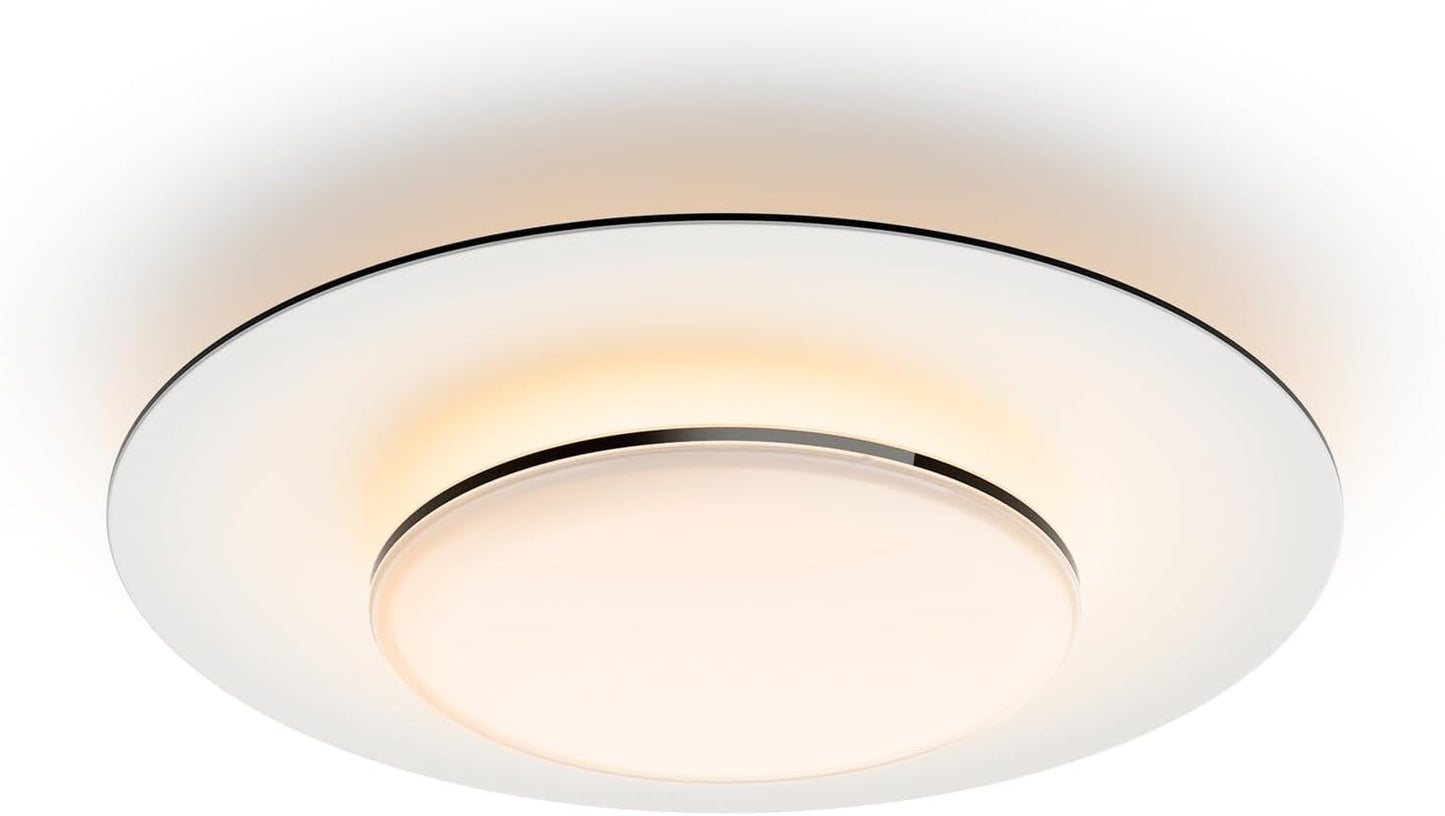 Philips LED SceneSwitch Garnet Deckenleuchte (30 W), LED Leuchte mit drei Dimmstufen und warmweißem Licht, LED Beleuchtung mit EyeComfort, schwarz