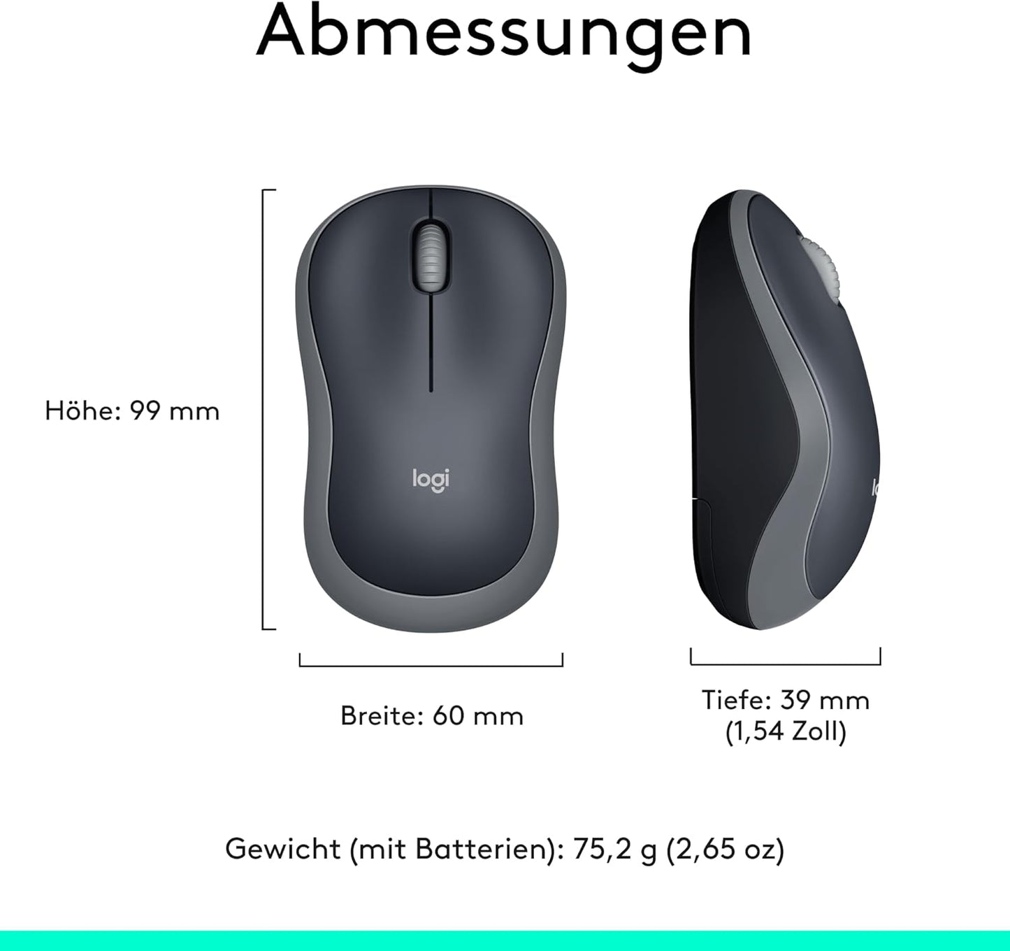 Logitech M185 Kabellose Maus - Grau 910-002238