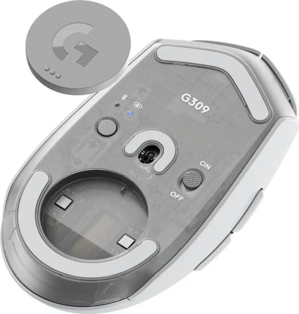 Logitech G G309 optische Wireless Gaming Mouse - 6 Tasten - kabellos - 2,4 GHz, Bluetooth - USB Logitech LIGHTSPEED Empfänger - weiß 910-007208