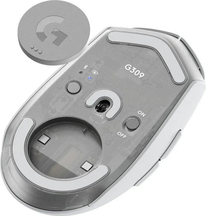 Logitech G G309 optische Wireless Gaming Mouse - 6 Tasten - kabellos - 2,4 GHz, Bluetooth - USB Logitech LIGHTSPEED Empfänger - weiß 910-007208