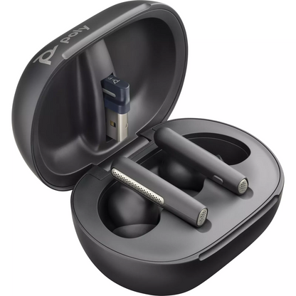 Poly Voyager Free 60+ UC USB-A in Schwarz In Ear Kopfhörer mit Geräuschunterdrückung