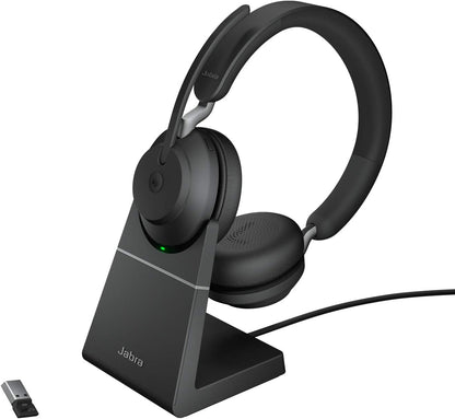 Jabra Evolve2 65 MS Stereo USB-A Headset mit Ladestation Link380a Schwarz 26599-999-989
