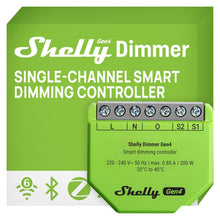 Shelly Dimmer Gen4 - WLAN Smart Dimmer, Matter-Zertifiziert, Dimmbare Lichter, Zigbee Lichtschalter, LED-Streifen, Zeitschaltuhr, Kein Neutralleiter, Kein Hub Еrforderlich, Alexa, Google & HomeKit
