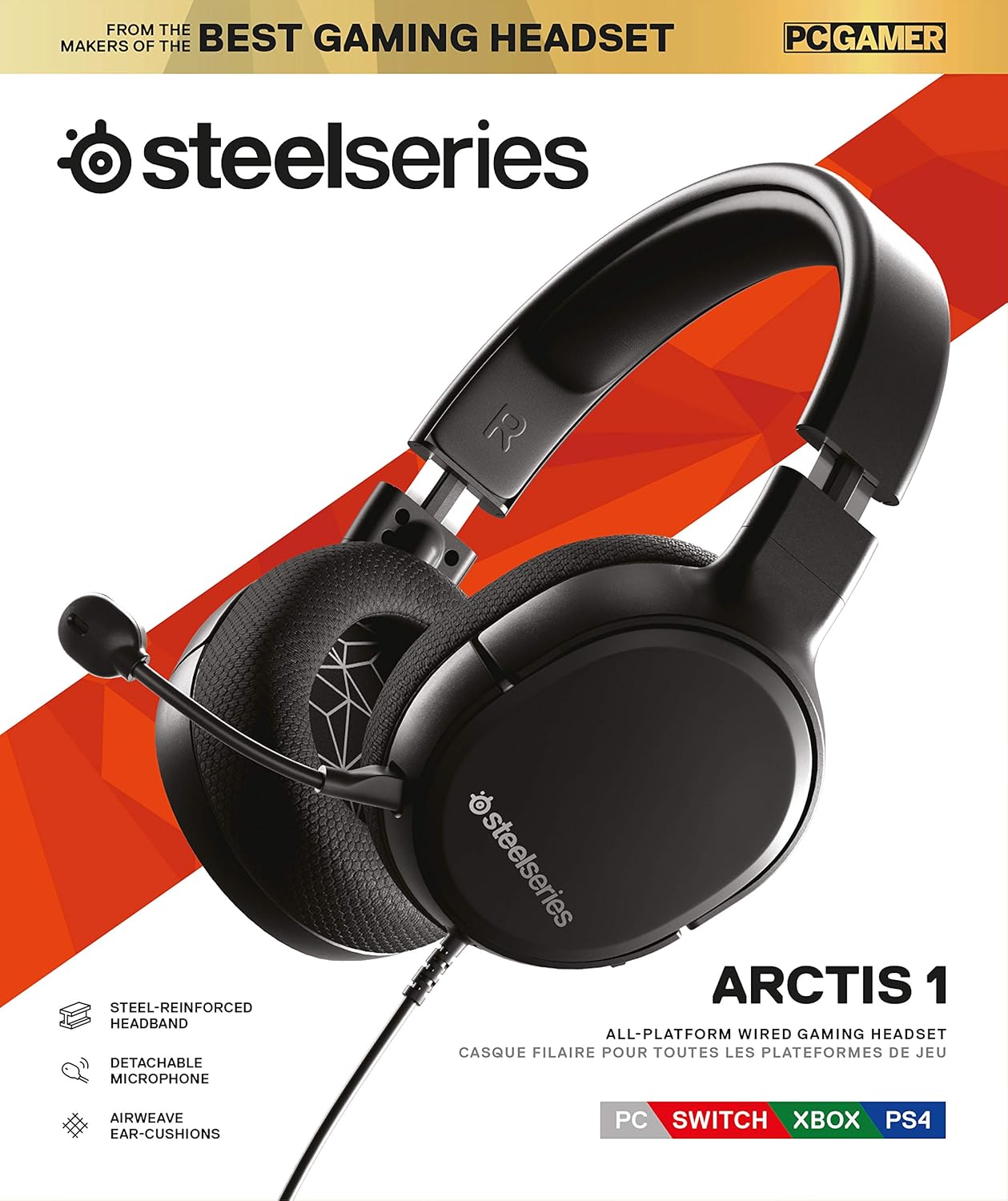 SteelSeries Arctis 1 All-Platform Gaming Over Ear Headset kabelgebunden Stereo Schwarz Mikrofon-Rauschunterdrückung, No