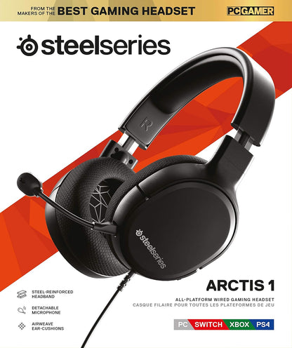 SteelSeries Arctis 1 All-Platform Gaming Over Ear Headset kabelgebunden Stereo Schwarz Mikrofon-Rauschunterdrückung, No