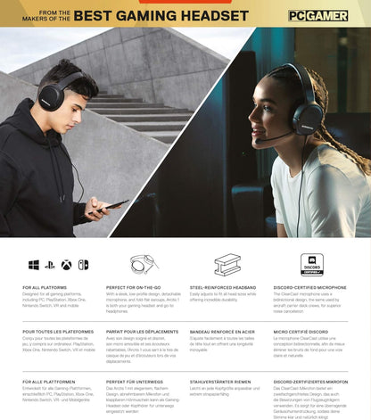 SteelSeries Arctis 1 All-Platform Gaming Over Ear Headset kabelgebunden Stereo Schwarz Mikrofon-Rauschunterdrückung, No