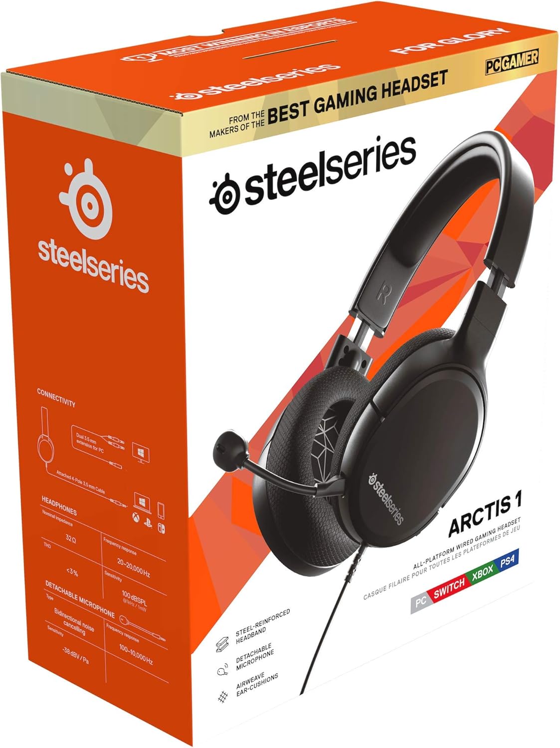 SteelSeries Arctis 1 All-Platform Gaming Over Ear Headset kabelgebunden Stereo Schwarz Mikrofon-Rauschunterdrückung, No