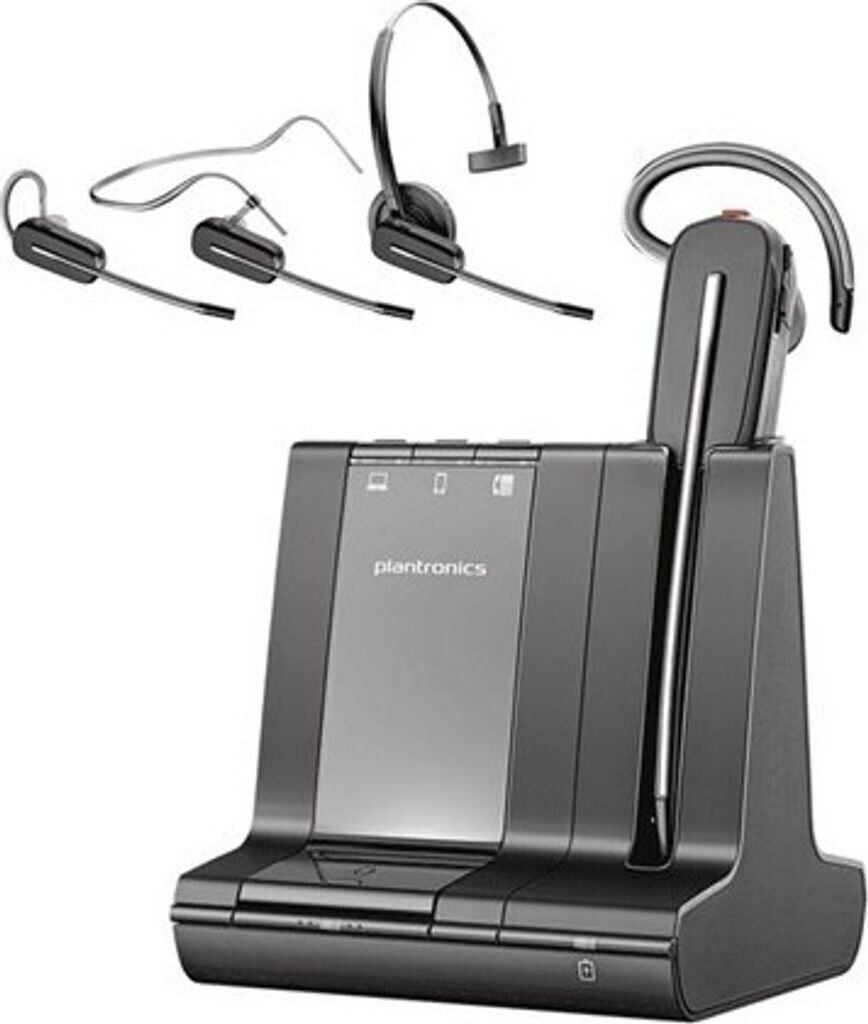 Plantronics Savi W8240 Mono DECT Convertible Headset mit Basisstation Schwarz 210979-02