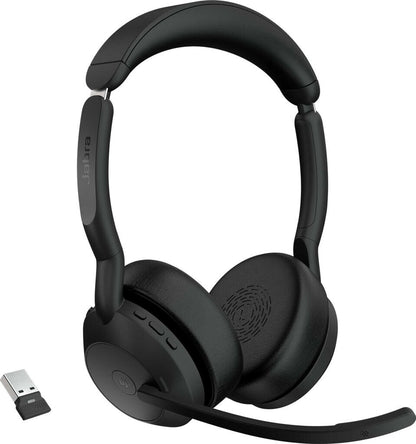 Jabra Evolve2 55 MS Stereo USB-A Headset Link380a Schwarz 25599-999-999