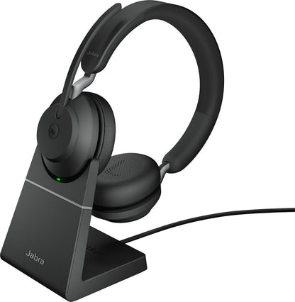 Jabra Evolve2 65 MS Stereo USB-A Headset mit Ladestation Link380a Schwarz 26599-999-989