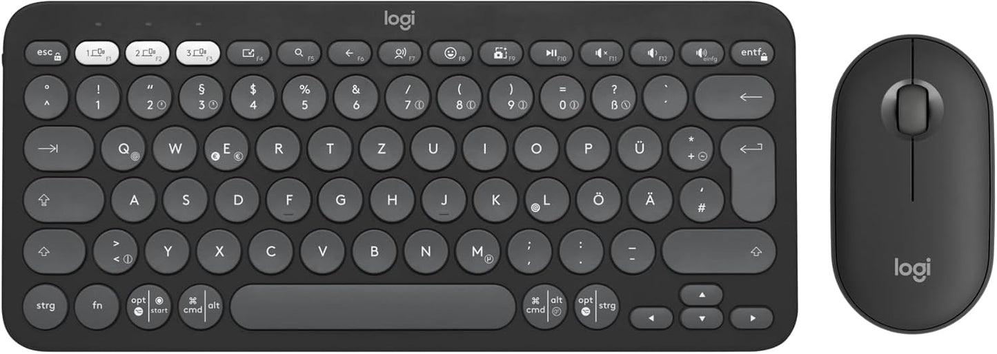Logitech Pebble 2 Combo for Mac Graphite - Slim Bluetooth-Tastatur und -Maus für Mac 920-012208