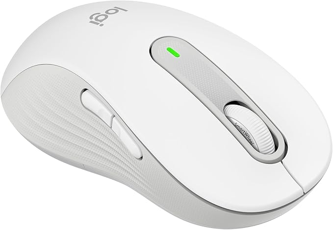 Logitech Signature M650 L Left Kabellose Maus, Leise Klicks, Anpassbare Seitentasten, Bluetooth, Kompatibilität mit mehreren Geräten - Weiß