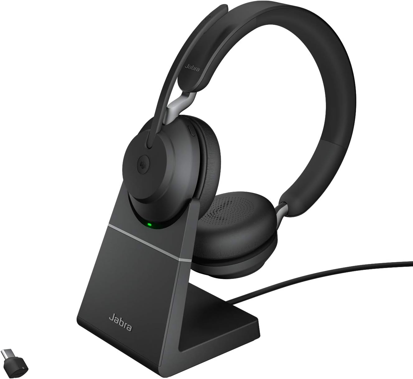 Jabra Evolve2 65 MS Stereo USB-C Headset mit Ladestation Schwarz Link380c 26599-999-889