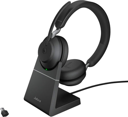 Jabra Evolve2 65 MS Stereo USB-C Headset mit Ladestation Schwarz Link380c 26599-999-889