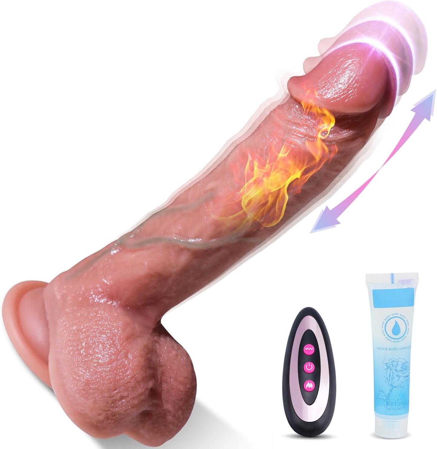 4in1 Vibrator mit Fernbedienung Heizfunktion Saugnapf 10 Modi Wiederaufladbar