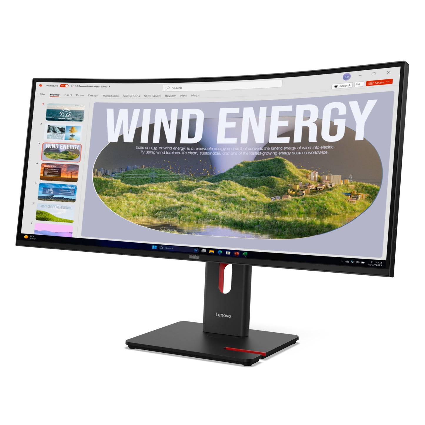 Lenovo ThinkVision T34WD-40 LCD-Monitor, 34 Zoll UWQHD 3440 x 1440 Pixel, 4 ms, 120 Hz, Curved