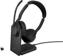 Jabra Evolve2 55 MS Stereo USB-C Headset mit Ladestation Link380c Schwarz 25599-999-889