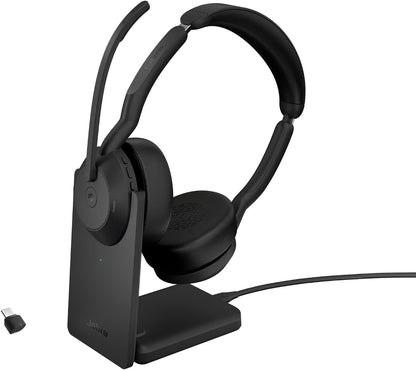 Jabra Evolve2 55 MS Stereo USB-C Headset mit Ladestation Link380c Schwarz 25599-999-889